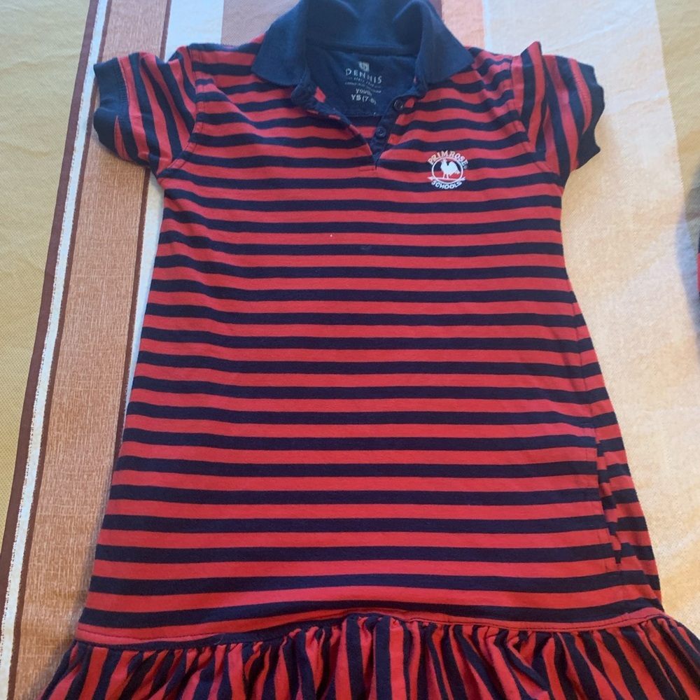 Primrose schools striped polo dress YS (7-8)